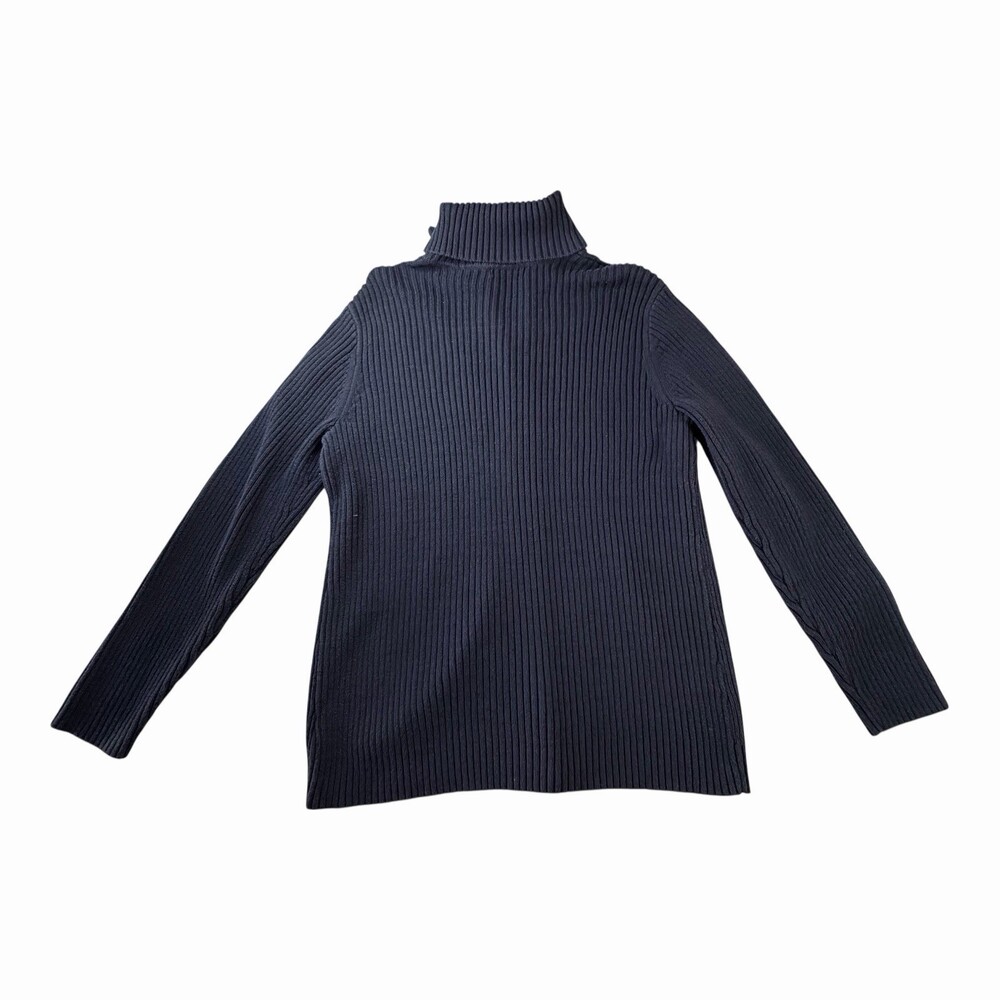 Liz Claiborne Woman Full-Zip Ribbed Knit Sweater 3x Navy Blue - Picture 2 of 4